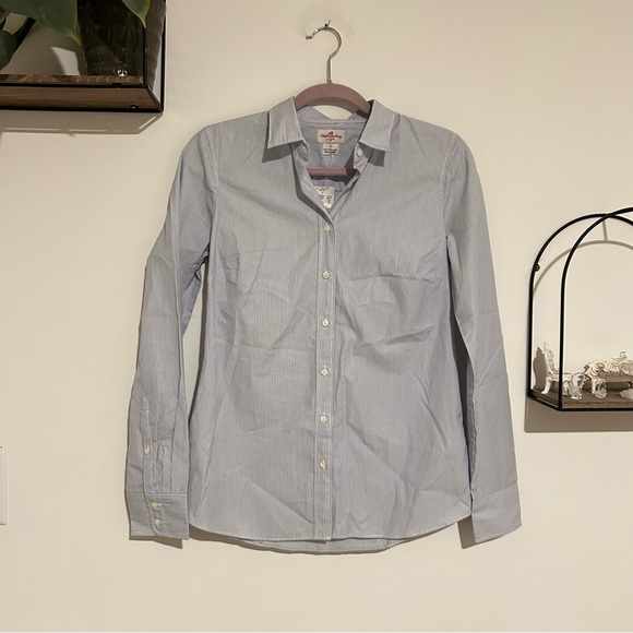 NWT J.Crew Factory Haberdashery Striped Classic Button Up Shirt Cotton Poplin S - Picture 1 of 4